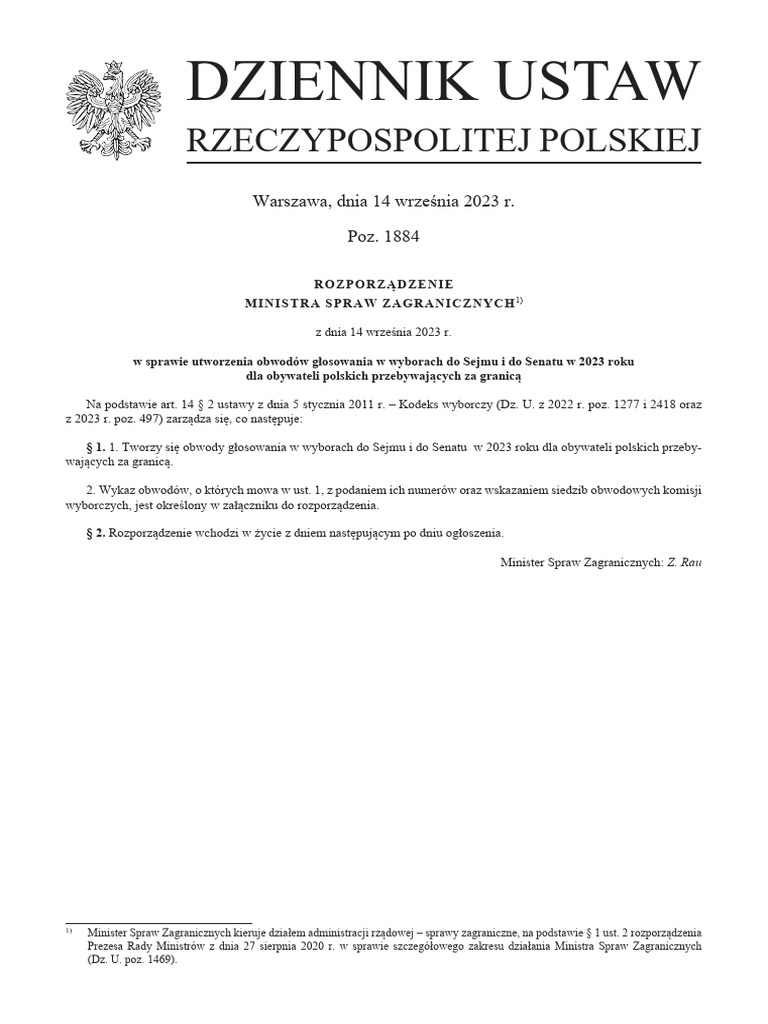 Dziennik Ustaw 2023 R Poz 1884 | PDF