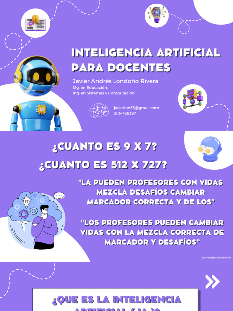 Presentación IA para Docentes | PDF | Inteligencia artificial ...