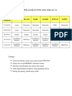 Jadwal Pelajaran PTM