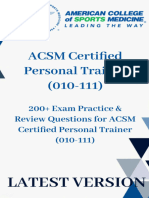 ACSM Certified Personal Trainer (010-111) 200+ Exam Practice Review Questions For ACSM Certified Personal Trainer (010-111) (Ace It (It, Ace) )