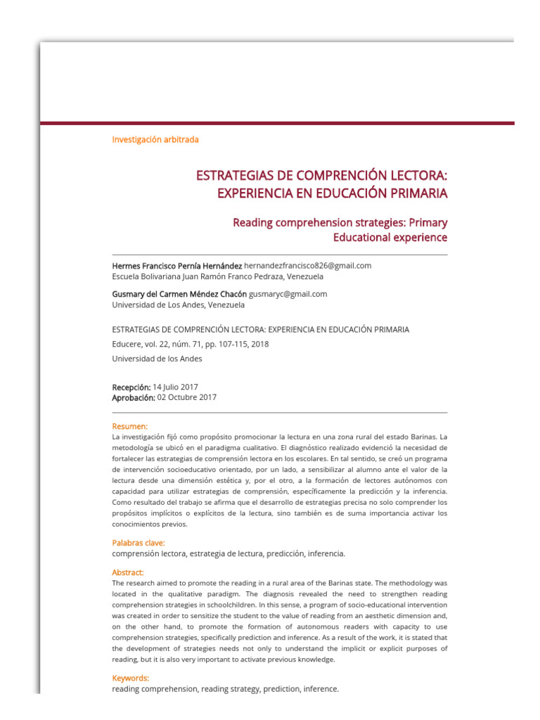 Estrategias de Lectura en Primaria | PDF | Aprendizaje | Evaluación