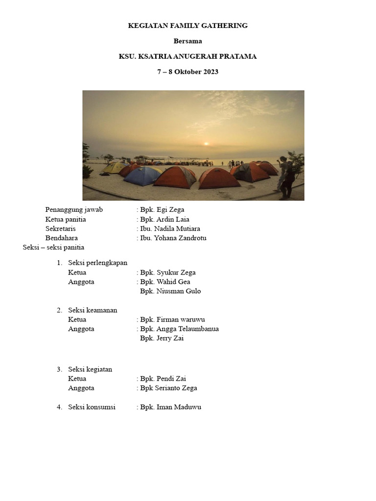 Kegiatan Family Gathering | PDF