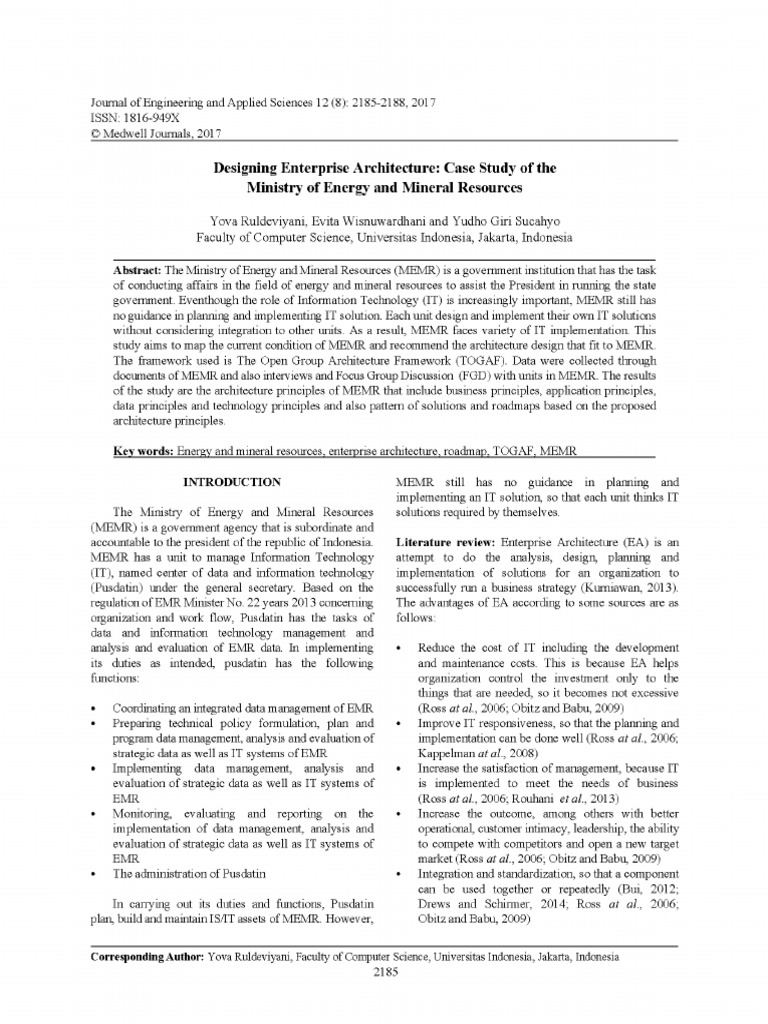 enterprise architecture case study pdf