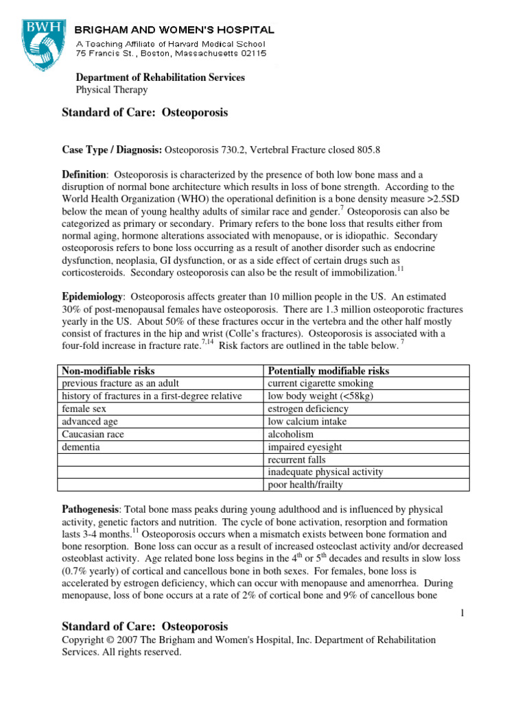 General - Osteoporosis | PDF | Osteoporosis | Clinical Medicine