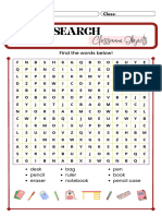 Illustrative Classroom Objects Word Search English Puzzle