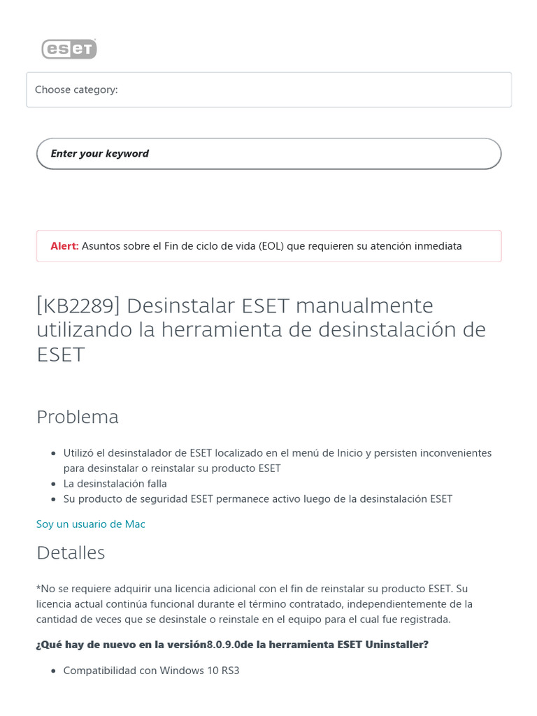 (KB2289) Desinstalar ESET Manualmente Utilizando La Herramienta de ...