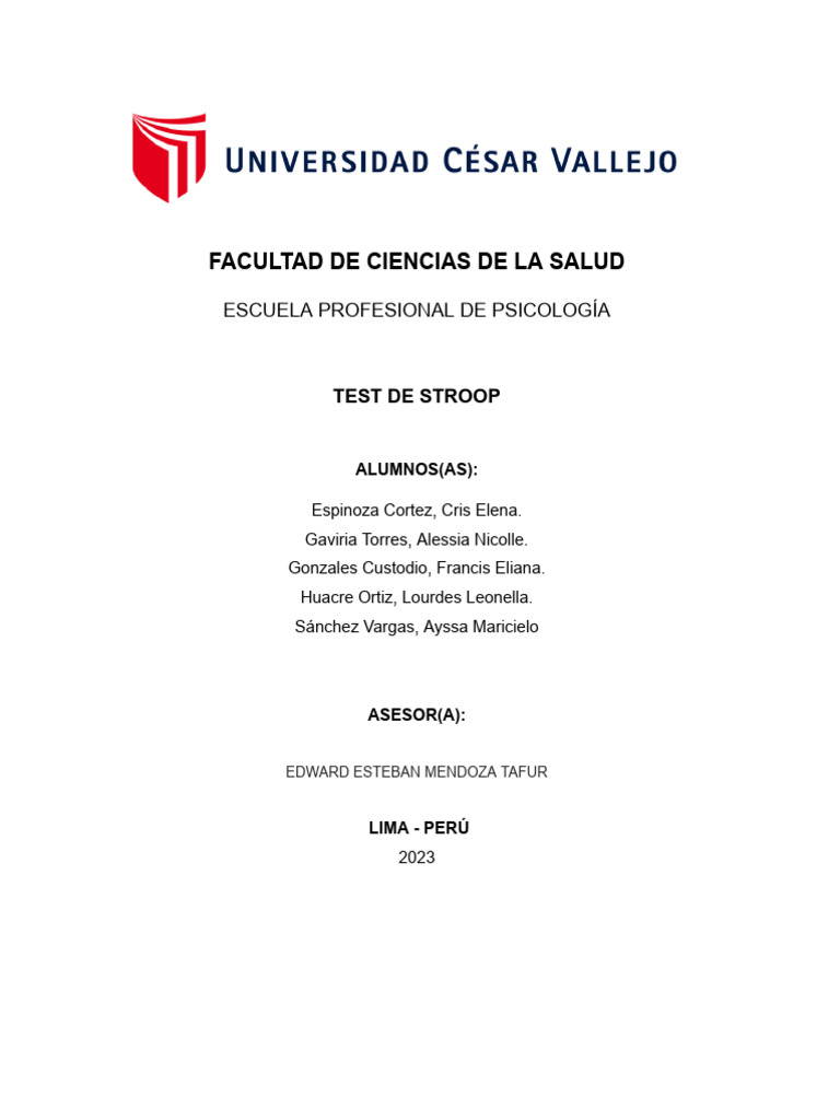 Test de Stroop | PDF