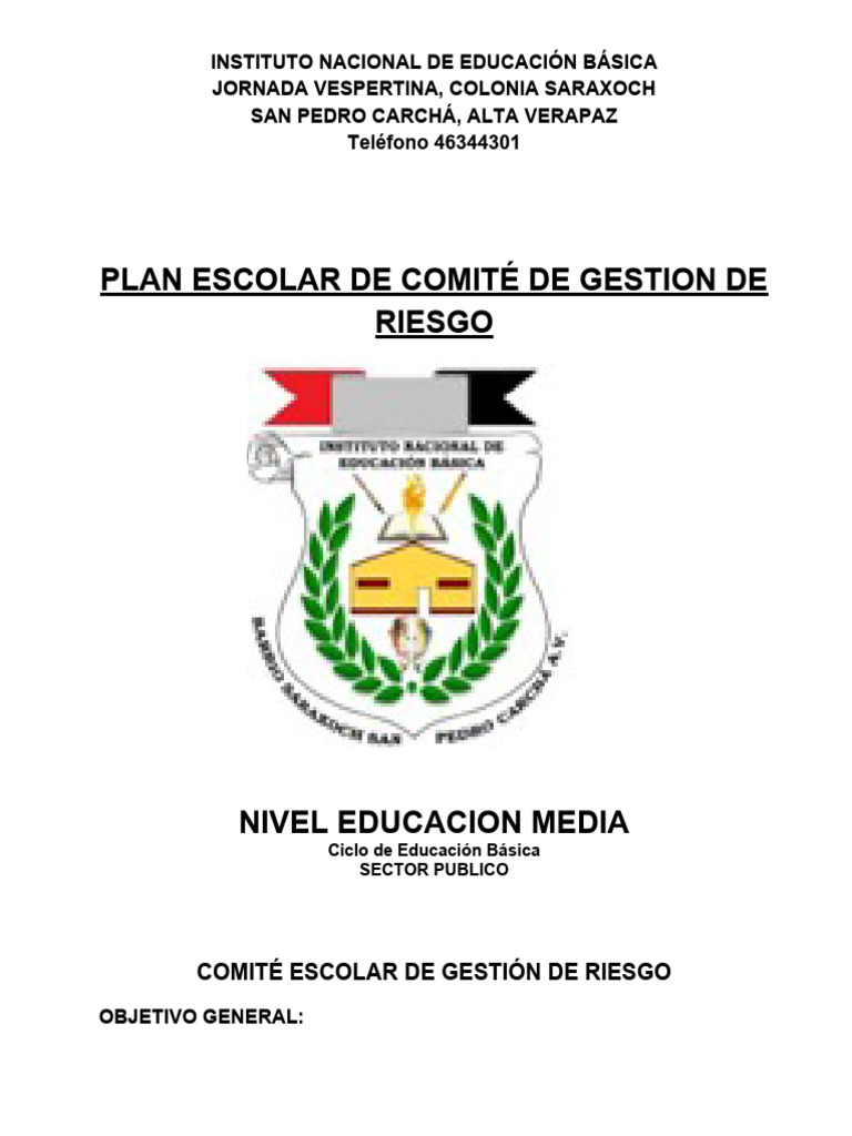 Plan Escolar de Emergencia 2022 | PDF