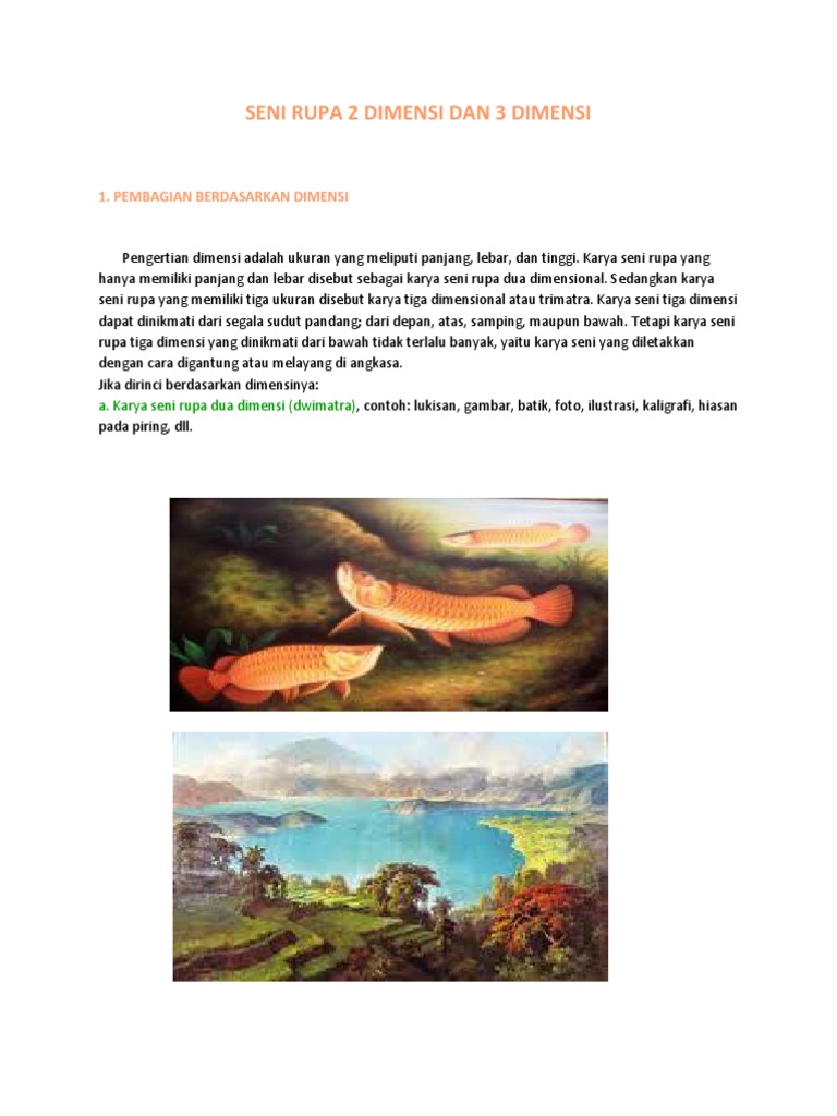 Seni Rupa 2 Dimensi Dan 3 Dimensi