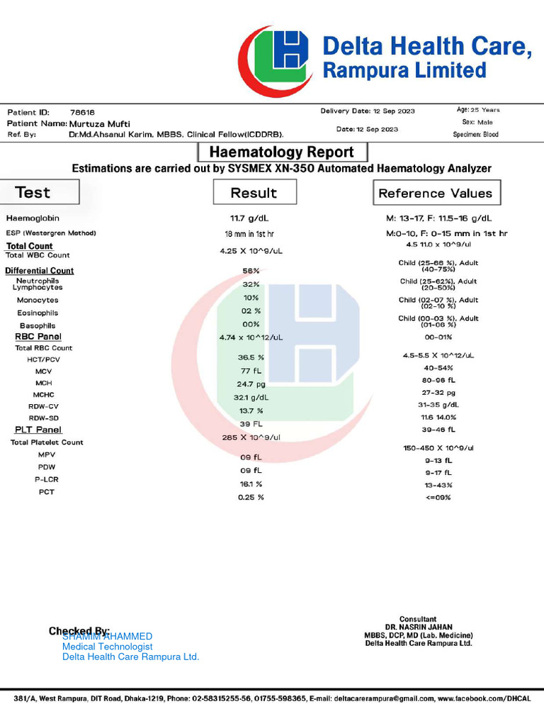Hematology Report PDF