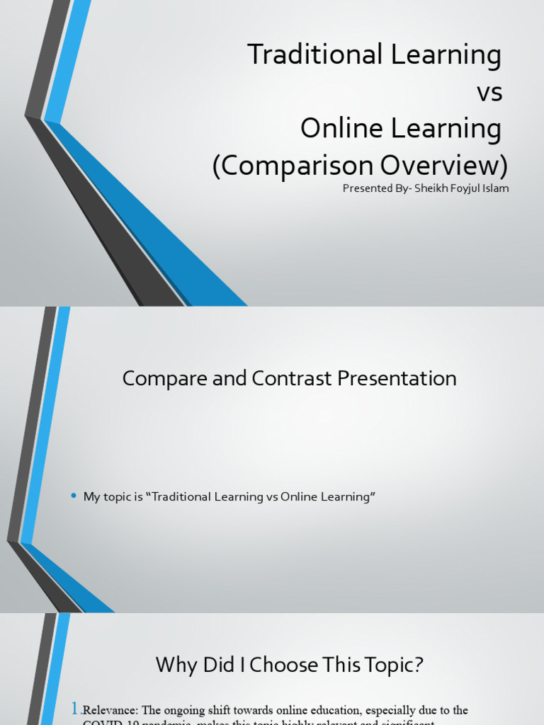 Traditional vs Online Learning Comparison | PDF