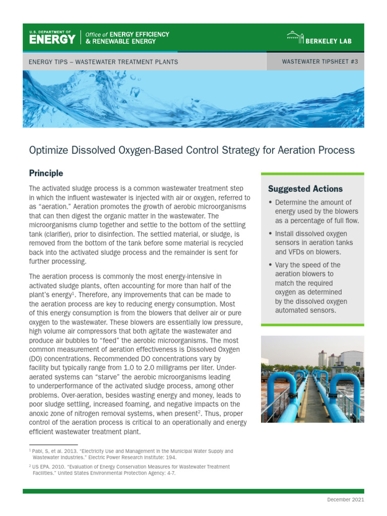 Optimizing Aeration for Energy Efficiency | PDF | Sewage Treatment ...