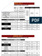 Oasis 2011 - Event Schedule &amp Combined Staff Duty Chart