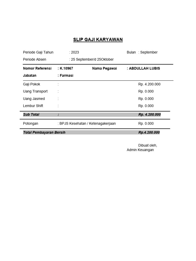 Slip Gaji Rs PDF