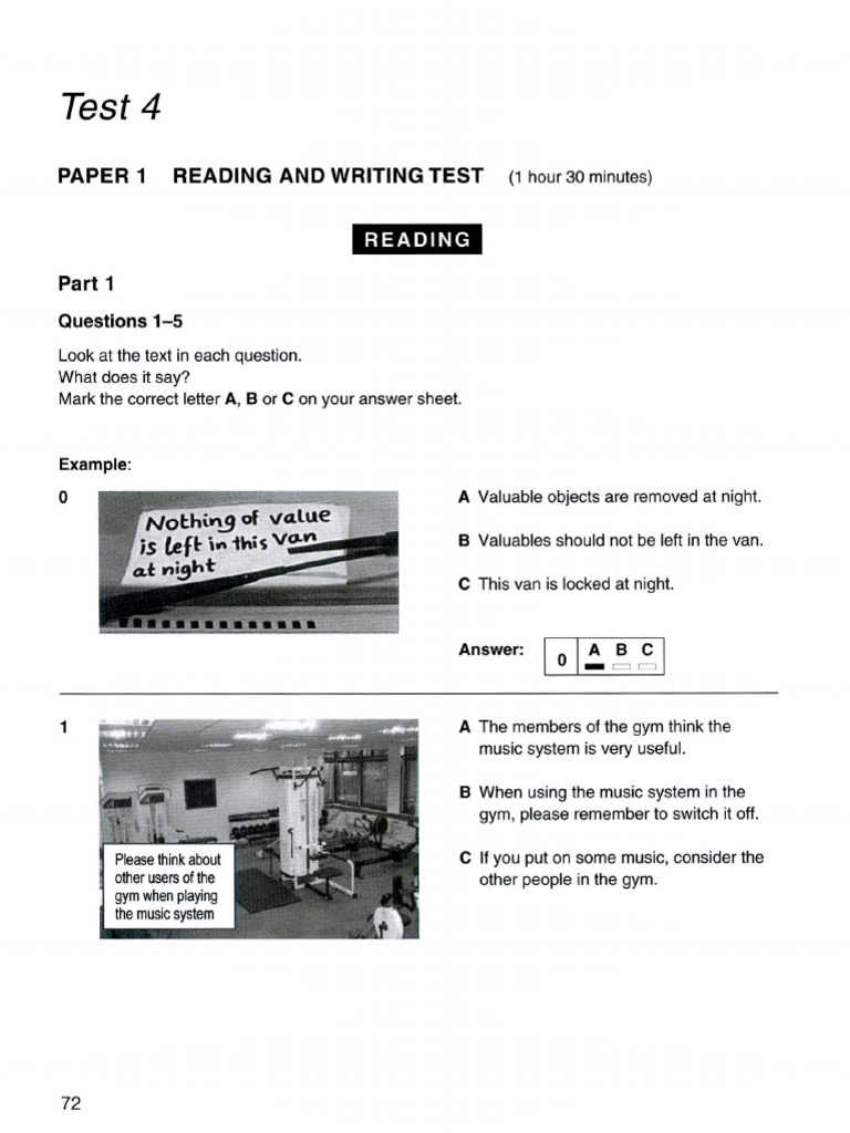 Cambridge Preliminary English Test Reading and Writing 4 PDF