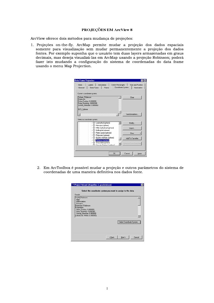 Projeções em ArcView 8 Guide | PDF