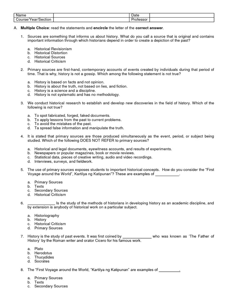Understanding Historical Sources and Bias | PDF