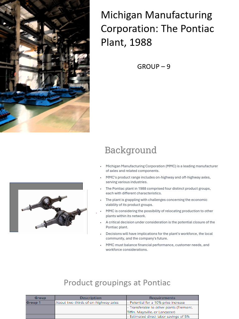 Michigan Manufacturing Corporation PDF Economies Of Scale Economies