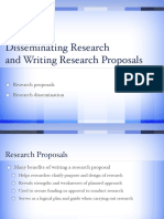 Disseminating Research and Writing Research Proposals