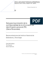 NIST 800-122 Guía para La Protección de Datos Personales (PII) - Español