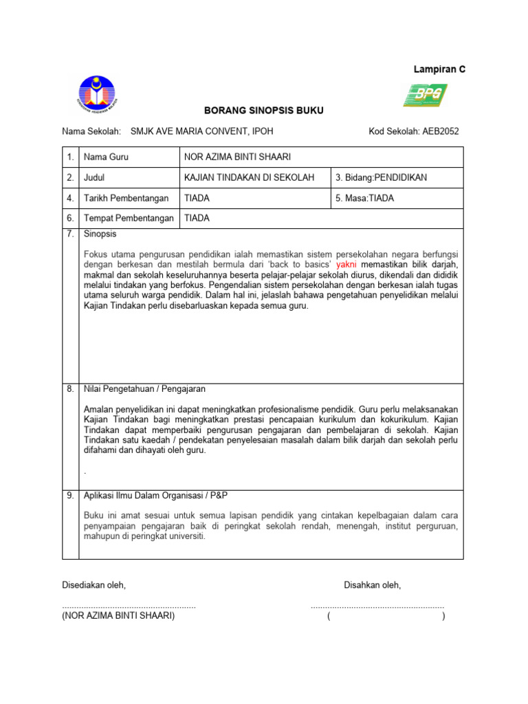 Book Review Nor Azima 2023 | PDF