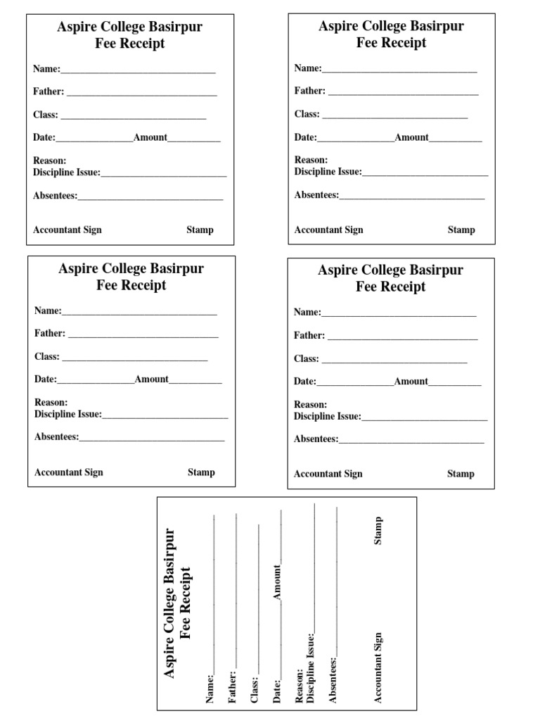 Fee Slip PDF Business Documents Accounting