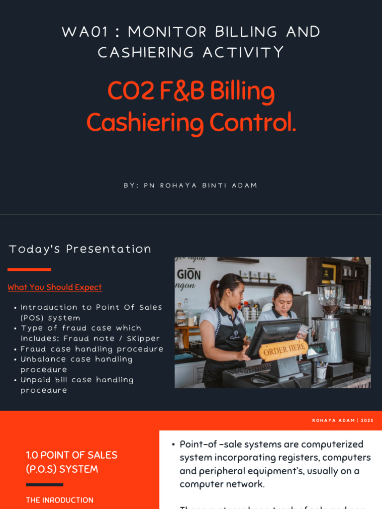 F&B Billing and Cashiering Control Guide | PDF | Finance & Money Management