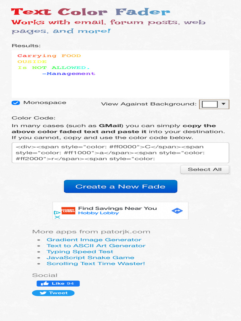 Text Color Fader - Gradient Rainbow Text For em | PDF