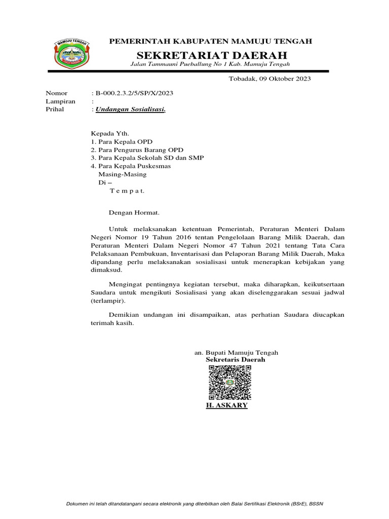 Undangan Sosialisasi | PDF
