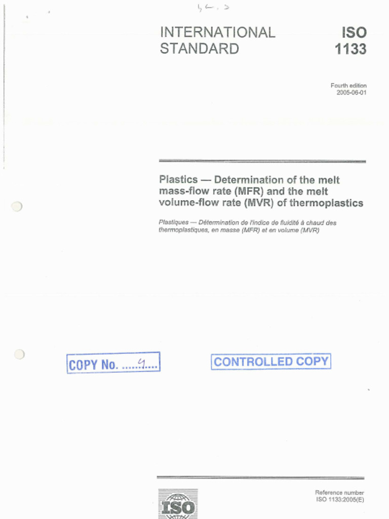 Iso 1133 (June 2005) | PDF