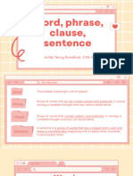 Grammar - Word Phrase Clause Sentence 1