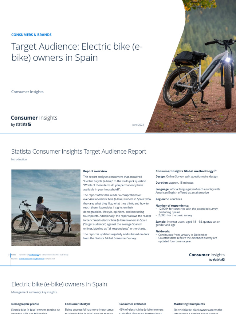Study Id118487 Target Audience Electric Bike e Bike Owners in Spain