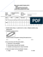 Soal Pat Kelas 1 Tema 5