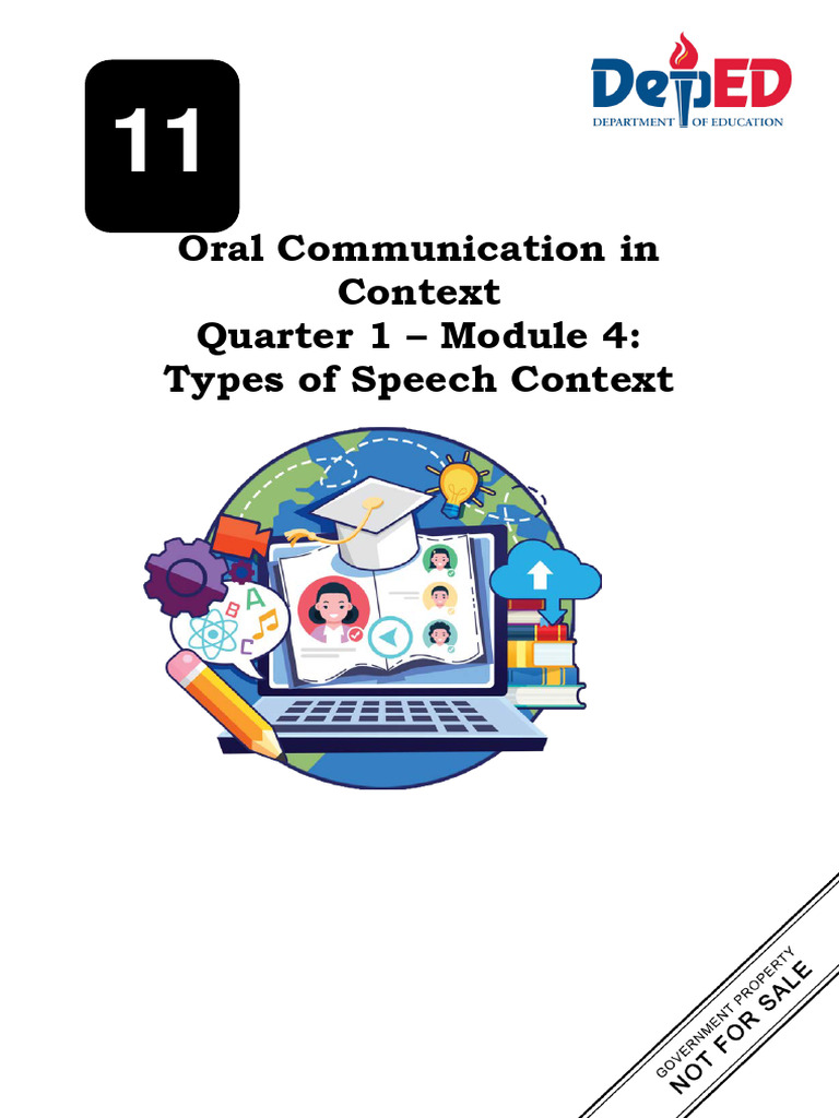 Q1 Oral Communication 11 Module 41 | PDF | Communication | Learning