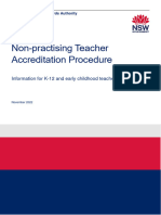 Non Practising Teacher Accreditation Procedure