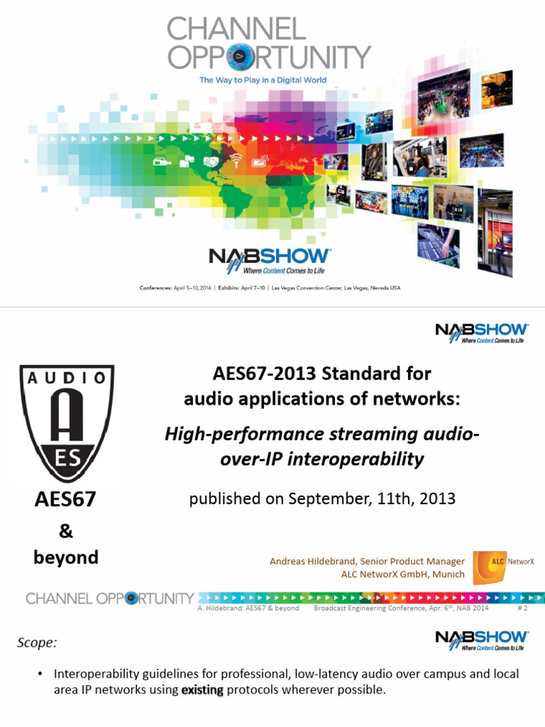 Presentation AES Standard For Audio Application of Networks High