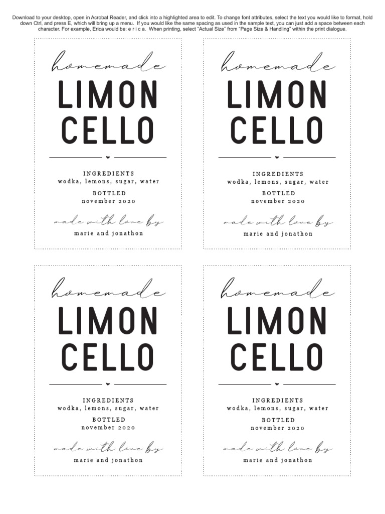 Limoncellolabel Template 3.25x4.5 Reader | PDF | Text | Software