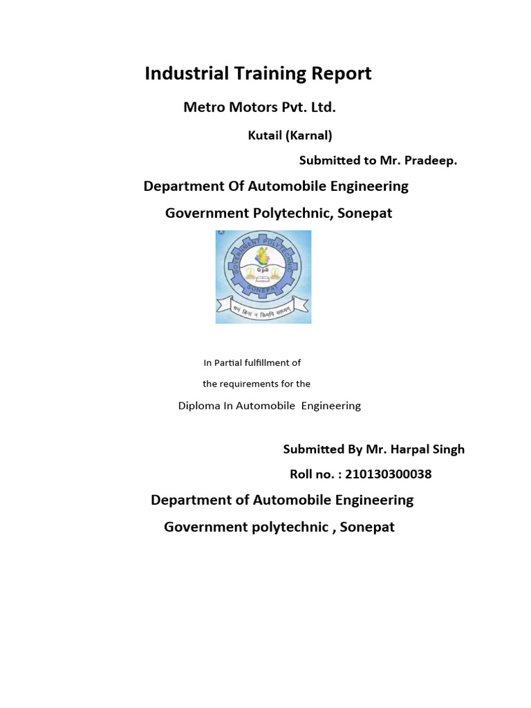 industrial-training-reports-pdf-vehicle-technology-wheeled-vehicles