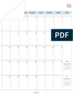 March 2022 Monthly Planner Calendar Monday v2 Blue