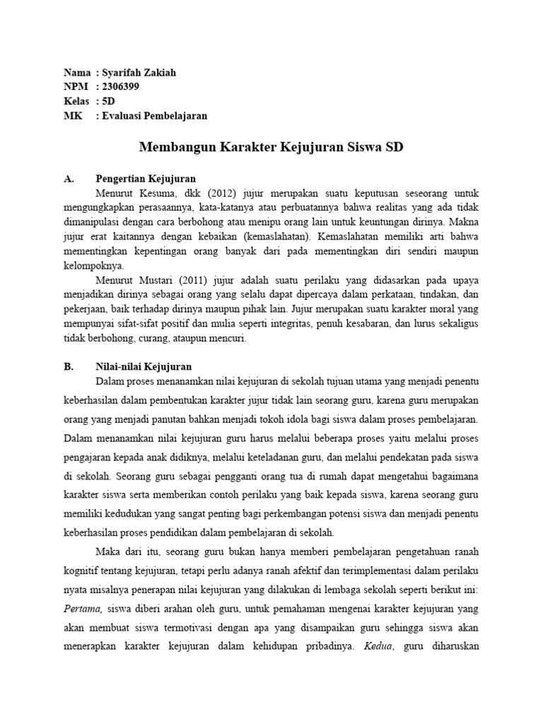 kejujuran intelektual dalam pendidikan dan kehidupan sehari-hari