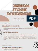 Common Stock Dividends