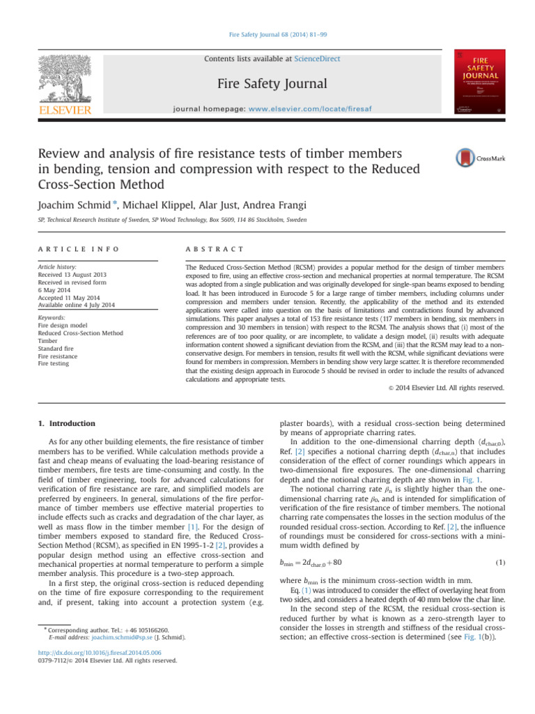 Schmid Et Al (2014) Review and Analysis of Fire Resistance Tests of ...