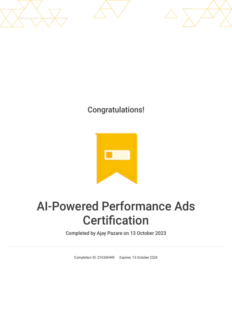 AI-Powered Ads Certification Completed | PDF