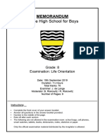 Grade 8 LO Exam Final MEMO Term 4 - 2019