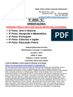 8º Ano C - Atividades de 31 de Agosto A 04 de Setembro de 2020