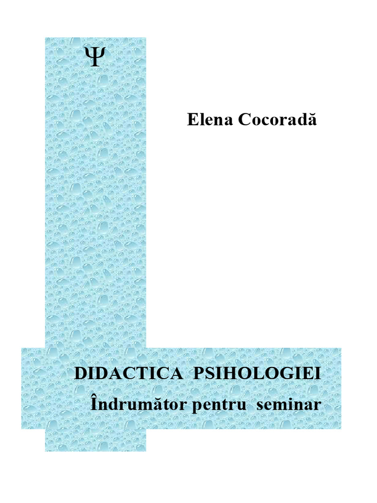 DIDACTICA PSIHOLOGIEI - Elena COCORADA | PDF