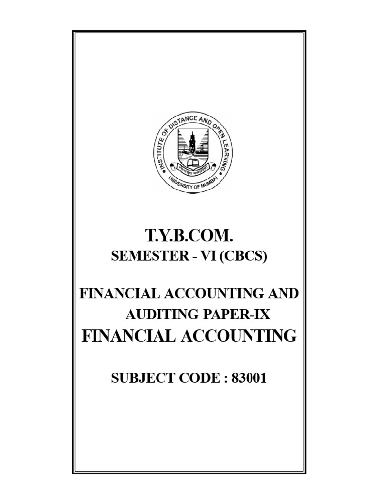 Tybcom sem vi financial accounting and auditing paper ix financial