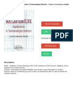 Matlab/Simulink - Application À L'automatique Linéaire - Cours Et Exercices Résolus PDF - Télécharger, Lire