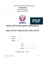 1. Bảng tóm tắt thông số thiết kế REV 9.1