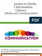 Introduction To Media and Information Literacy